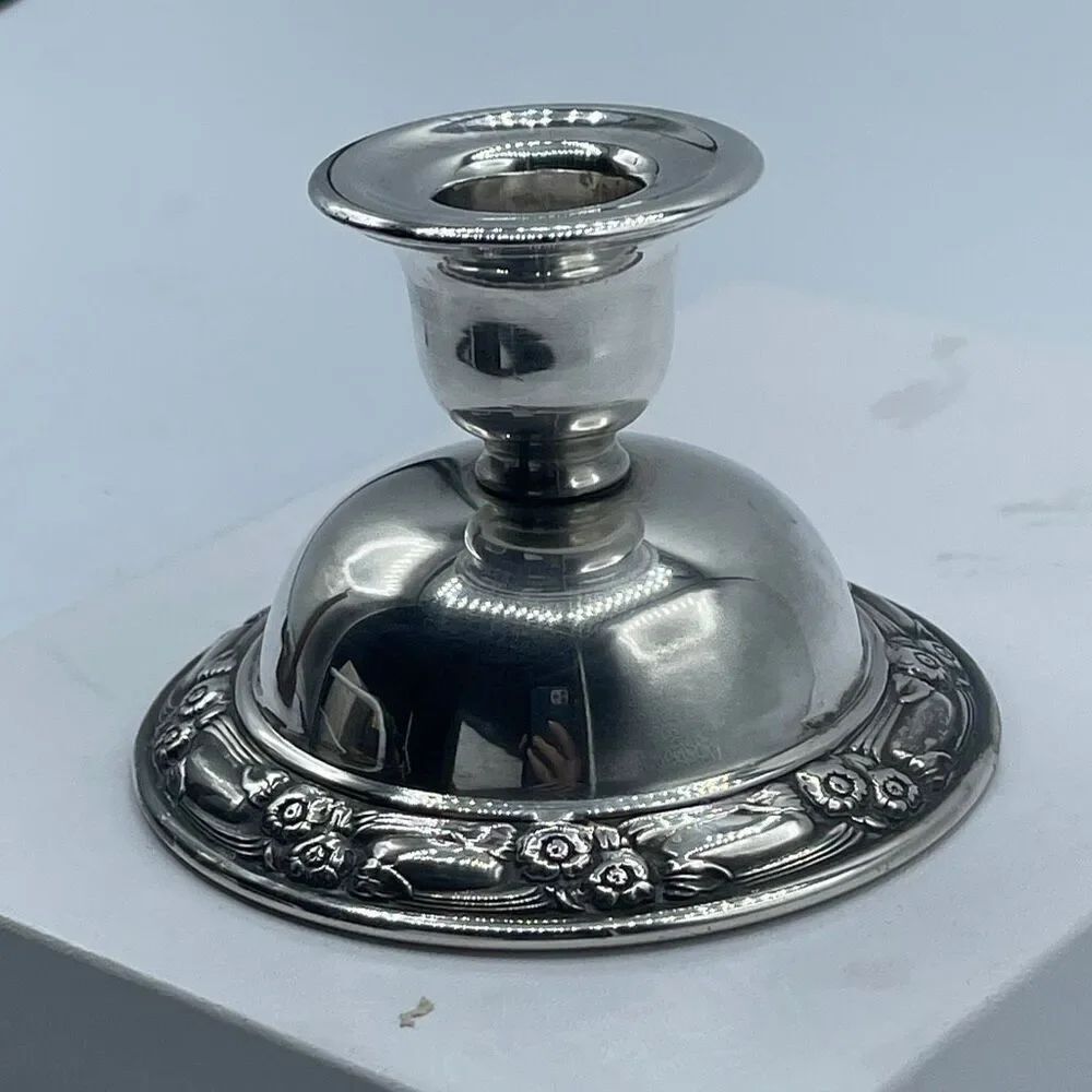 VTG Oneida Silversmith tapered candle holder rose 5.5” ParkLane.